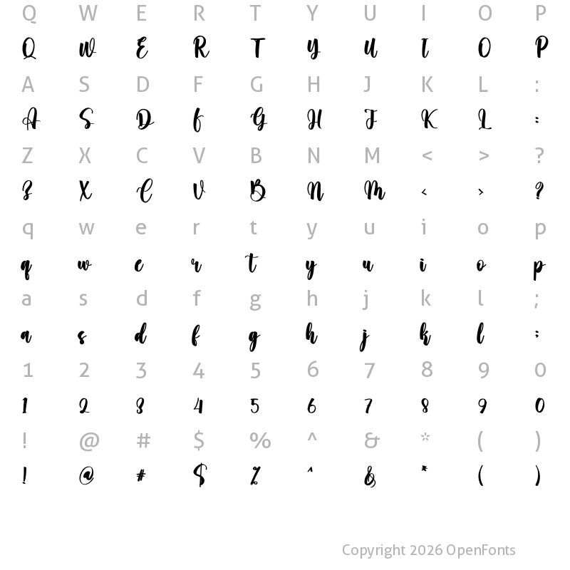 Character Map of Calling Regular