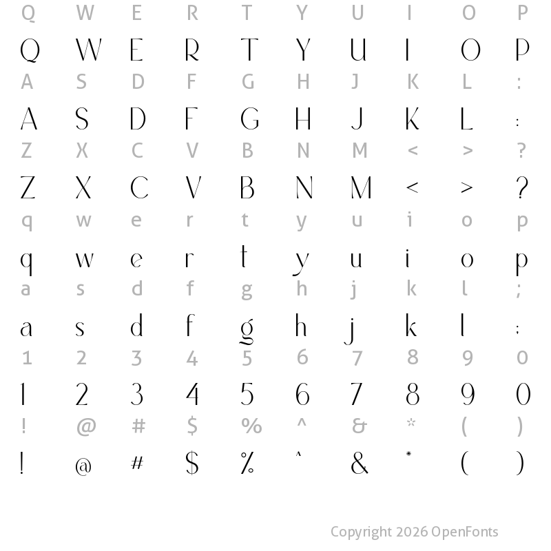 Character Map of Callingstone Regular