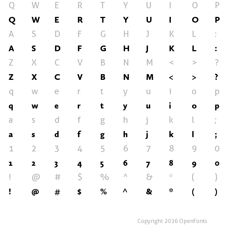 Character Map of Calluna Sans Black