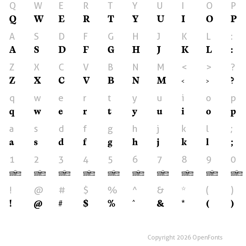 Character Map of CalvinoTrial Extrabold