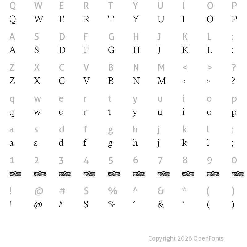 Character Map of CalvinoTrial Light