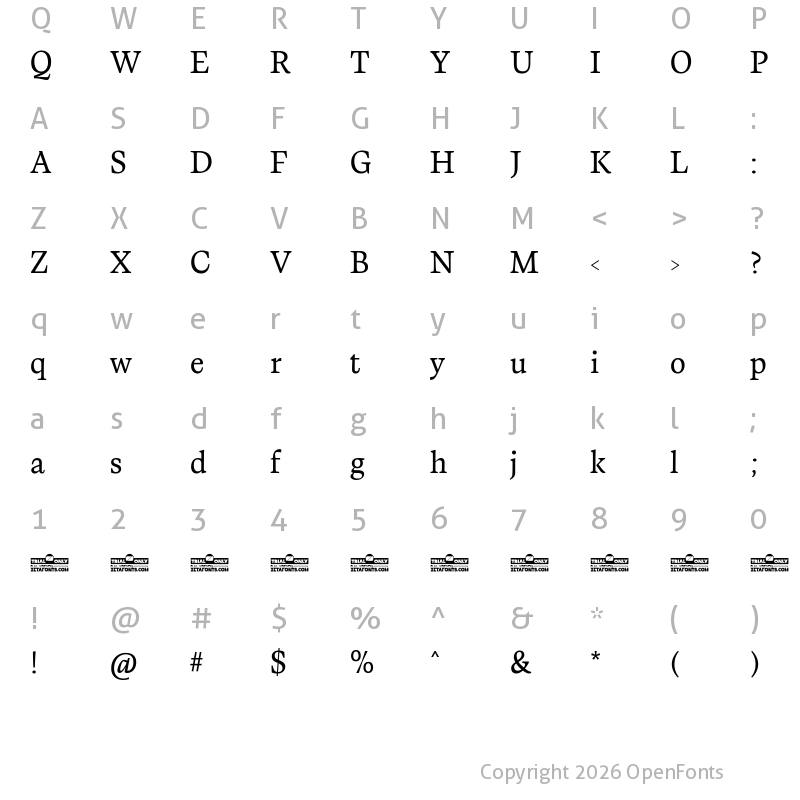 Character Map of CalvinoTrial Regular