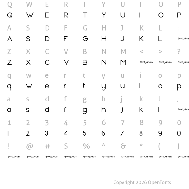 Character Map of Camaro Sans