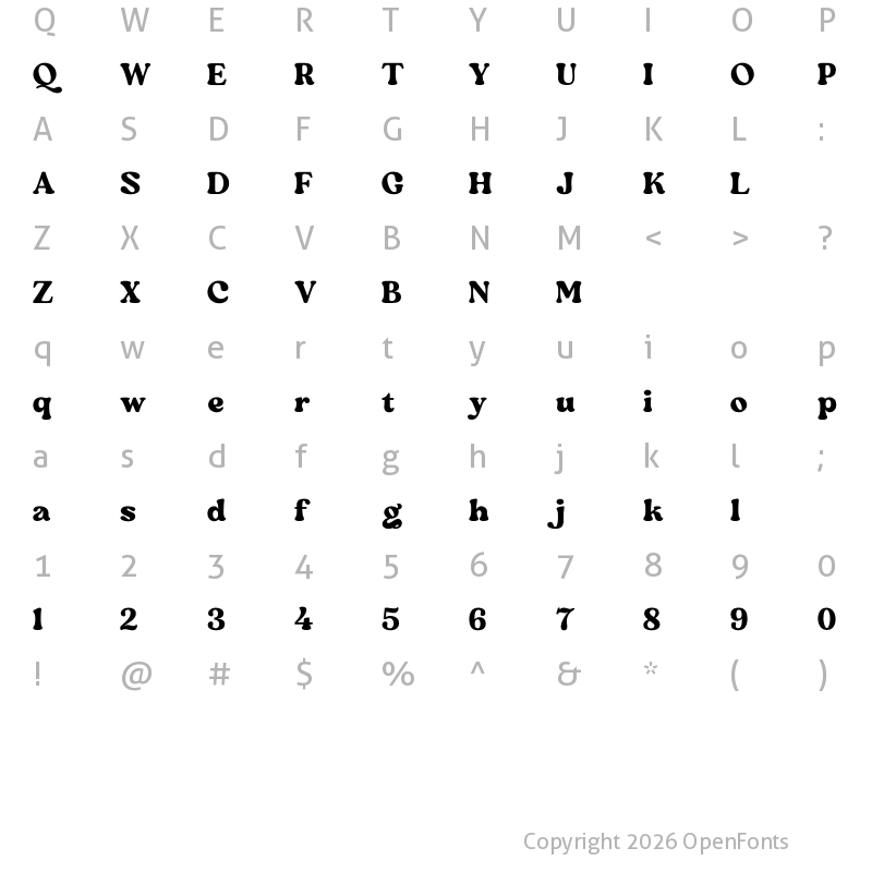 Character Map of Camila Vintage Regular