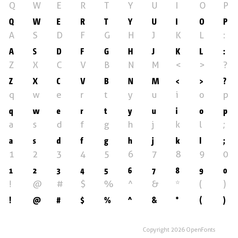 Character Map of CamingoDos Pro Cd ExtraBold