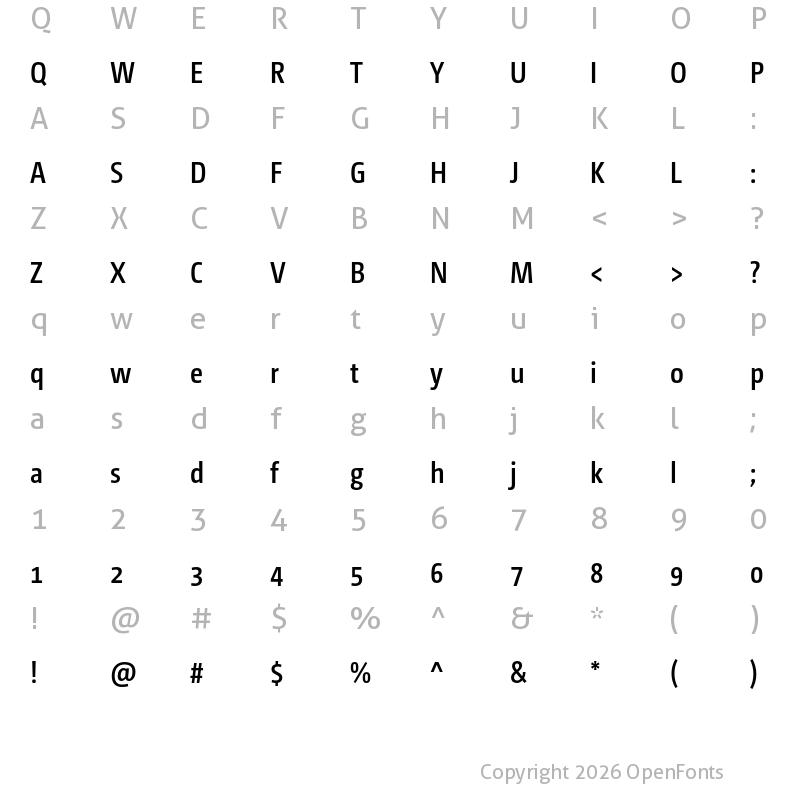 Character Map of CamingoDos Pro Cd SemiBold