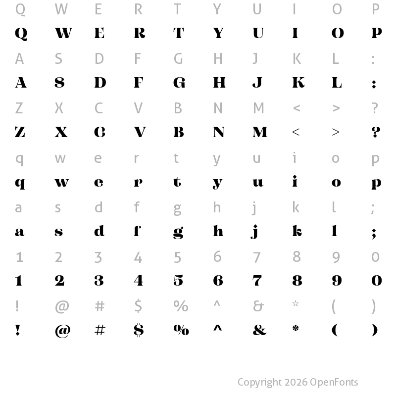 Character Map of Campaign Serif Black