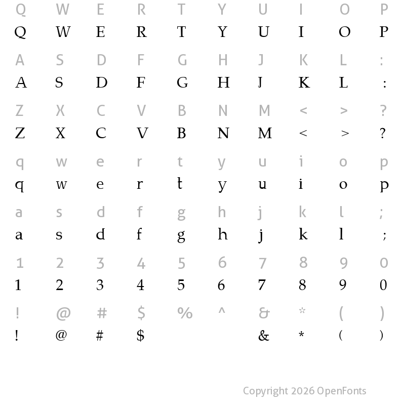 Character Map of Campanero Regular