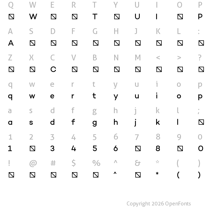 Character Map of Campton-Medium ?