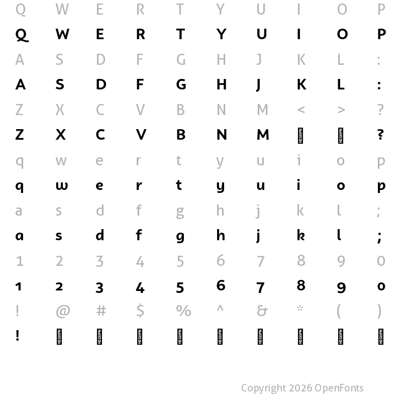 Character Map of Campuni Demo Bold