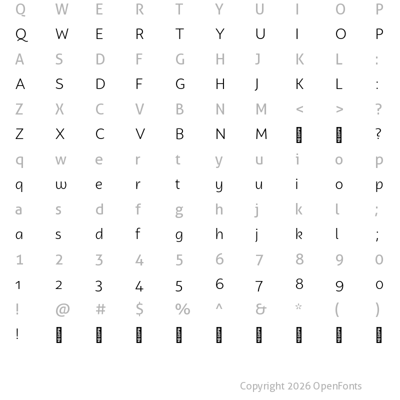 Character Map of Campuni Demo Book