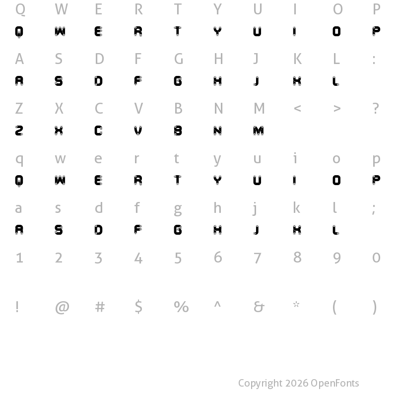 Character Map of Canal Bright Regular