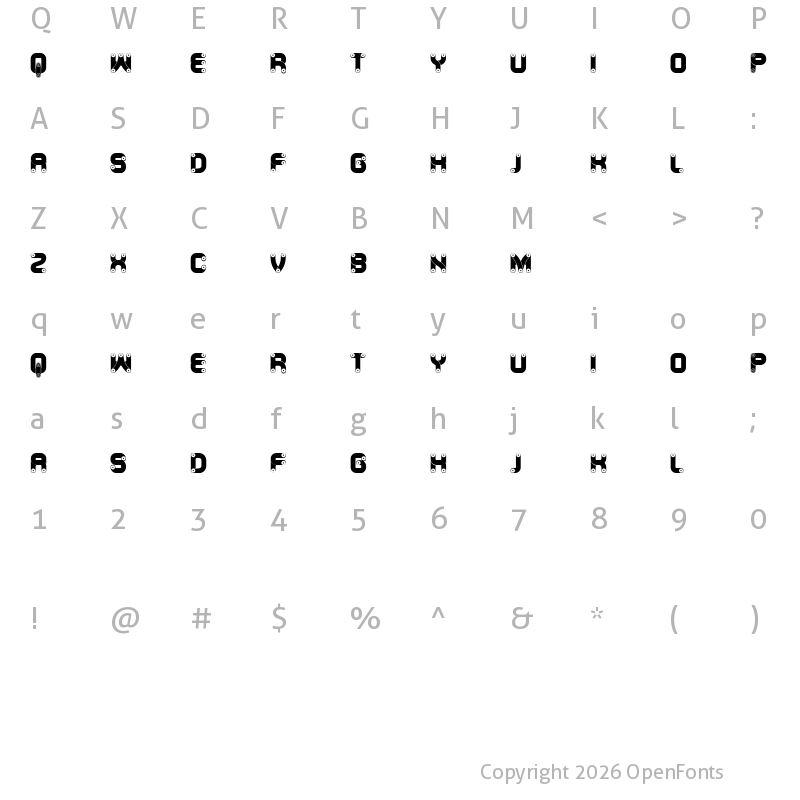 Character Map of Canal Brighter Regular
