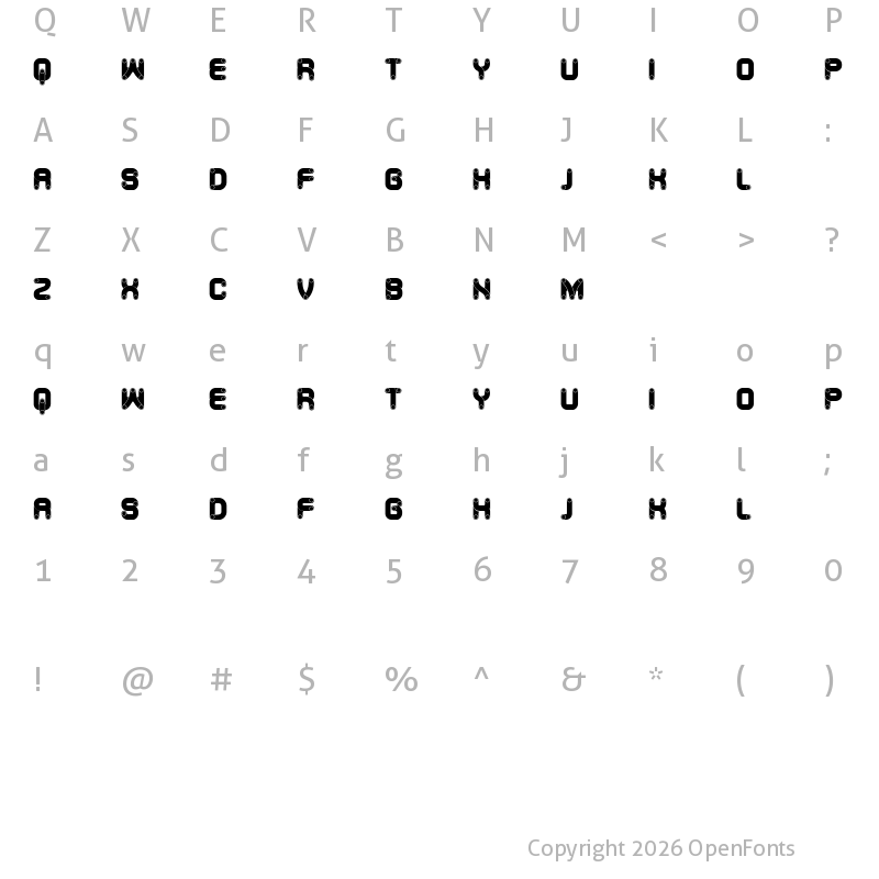 Character Map of Canal Dark Regular