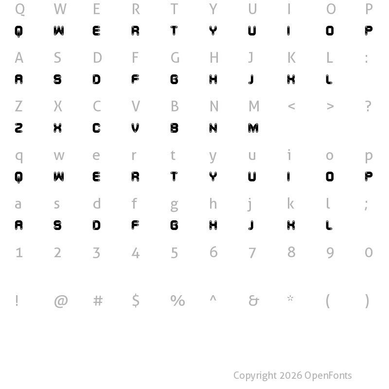 Character Map of Canal Rustique Regular