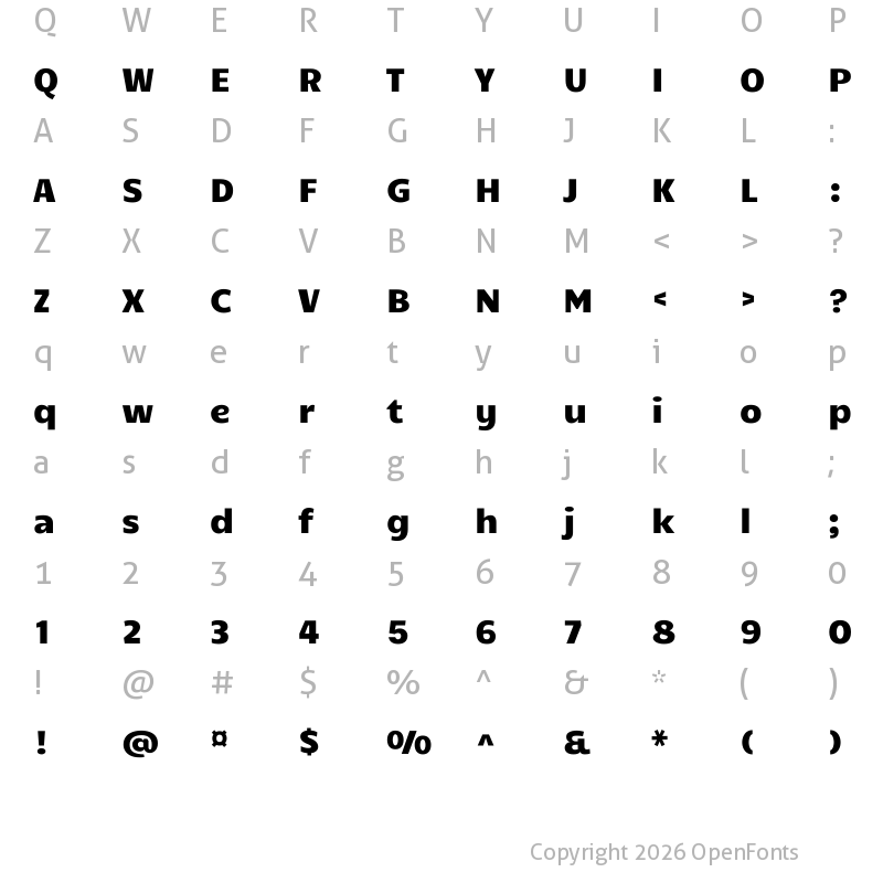 Character Map of Candal Regular