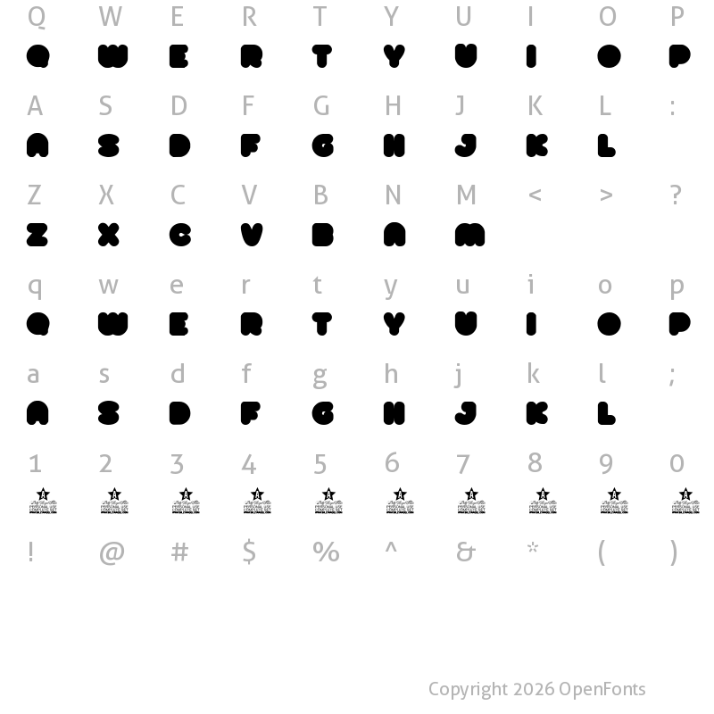 Character Map of CANDY FLAVOR BACKGROUND Regular