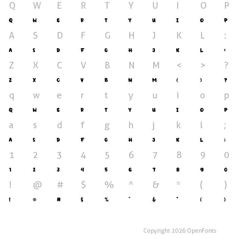 Character Map of Candy Paint Regular