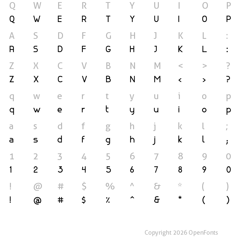 Character Map of canela Bold
