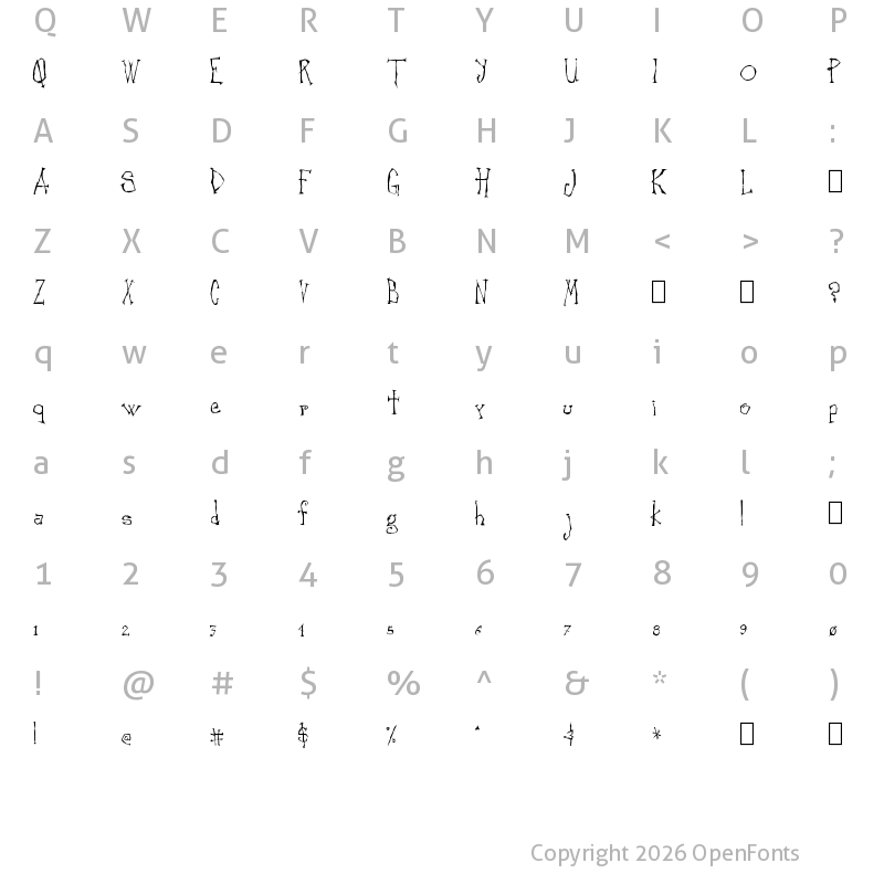 Character Map of Canker Sore Regular