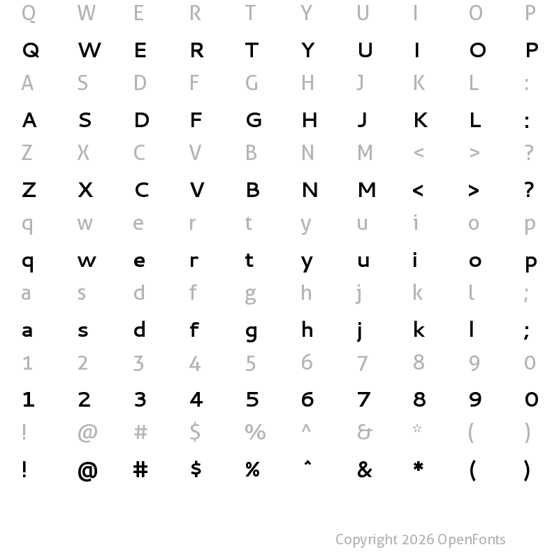 Character Map of Cantarell Bold