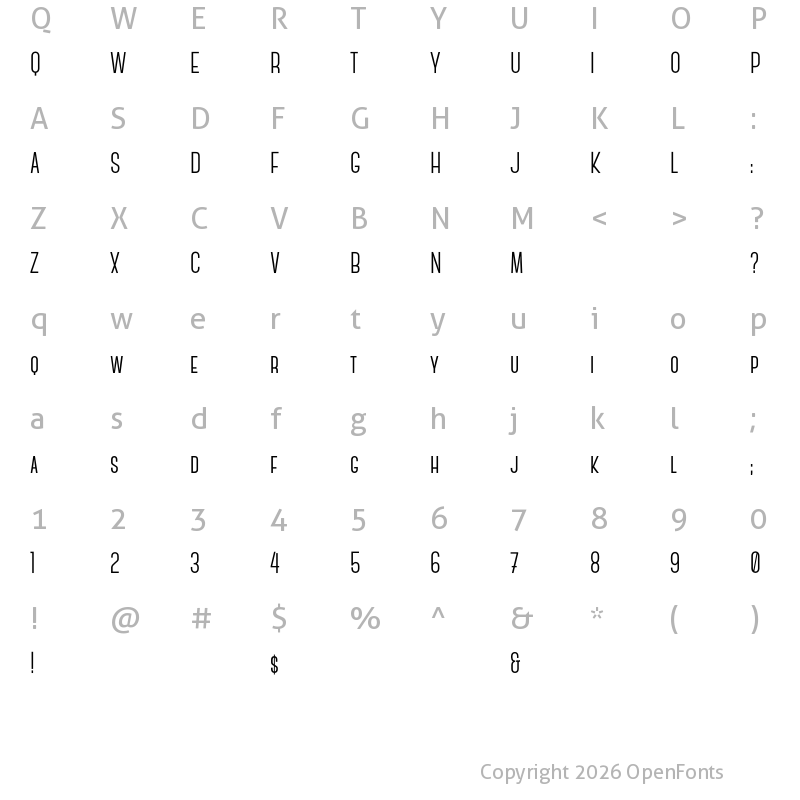 Character Map of Canter Bold