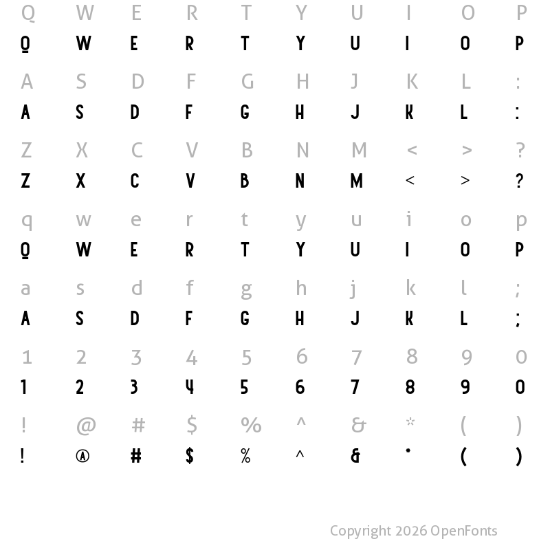 Character Map of Canterpids Sans
