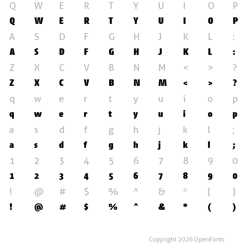 Character Map of Cantiga Black