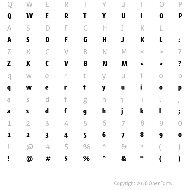 Character Map of Cantiga ExtraBold