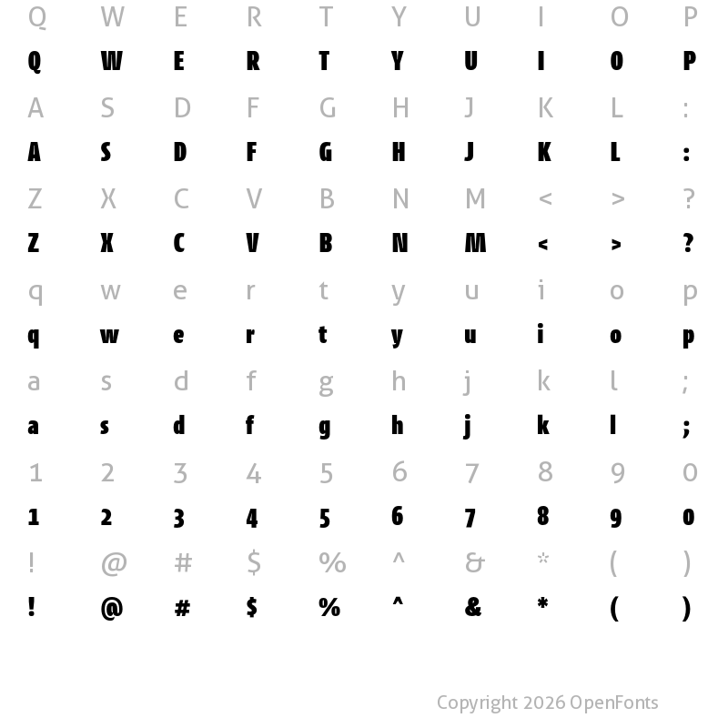 Character Map of CantigaCnd Black