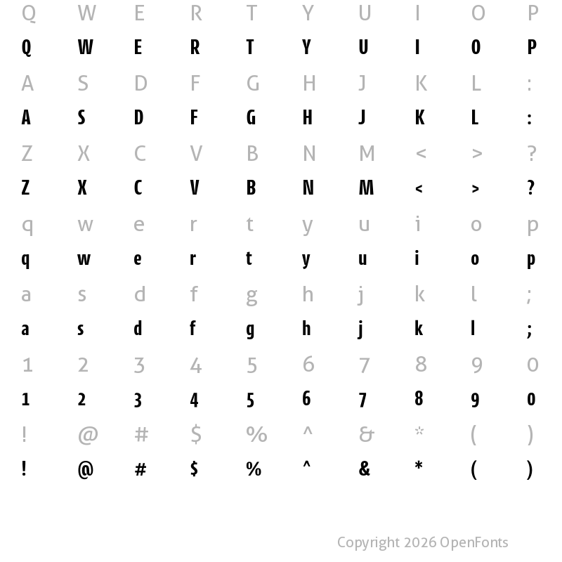 Character Map of CantigaCnd Bold