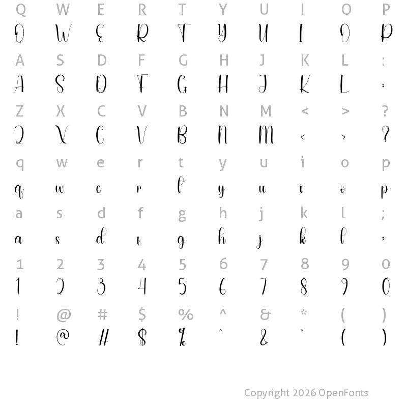 Character Map of Capital Regular
