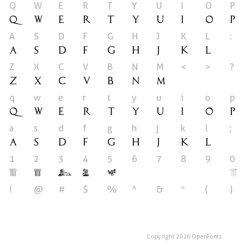 Character Map of CapitalisTypOasis Regular