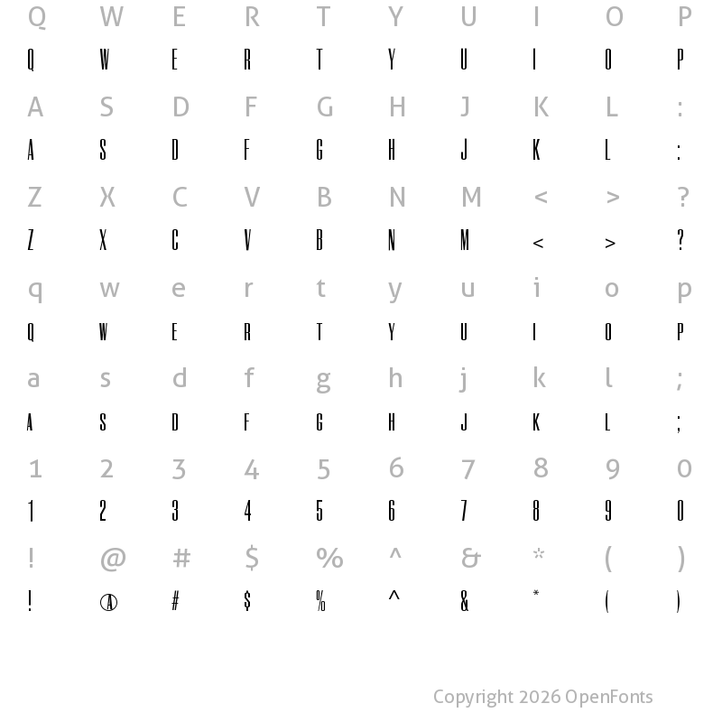 Character Map of CapitalPosterCdW00-Regular Regular