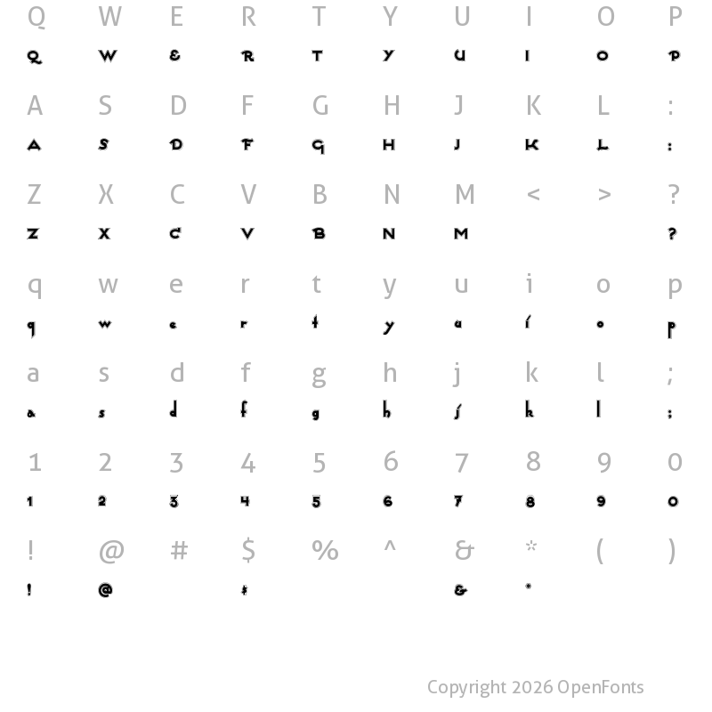 Character Map of CaptainSwabby Regular