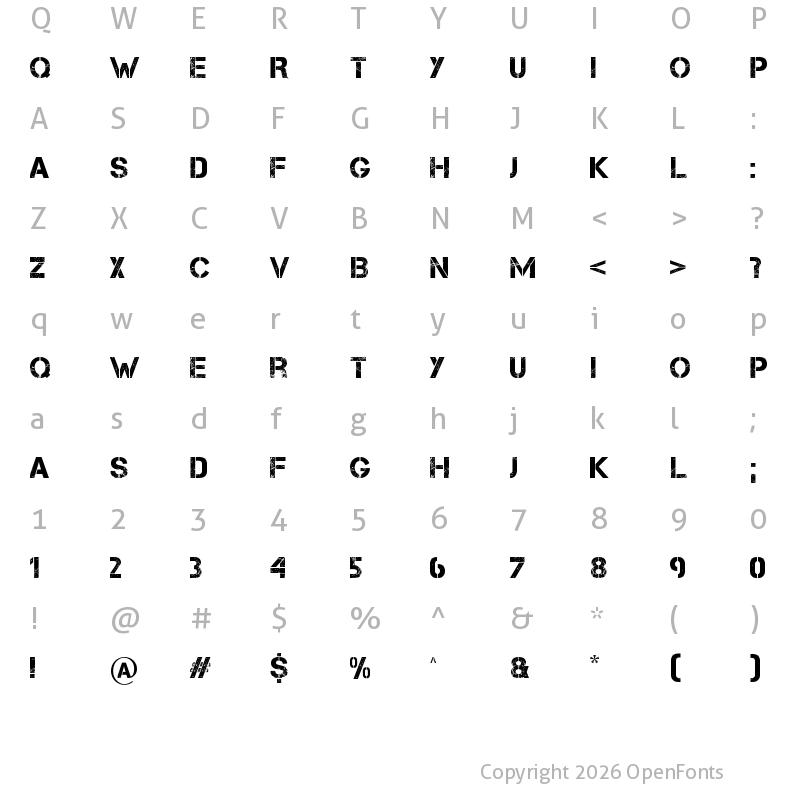 Character Map of Capture it Regular