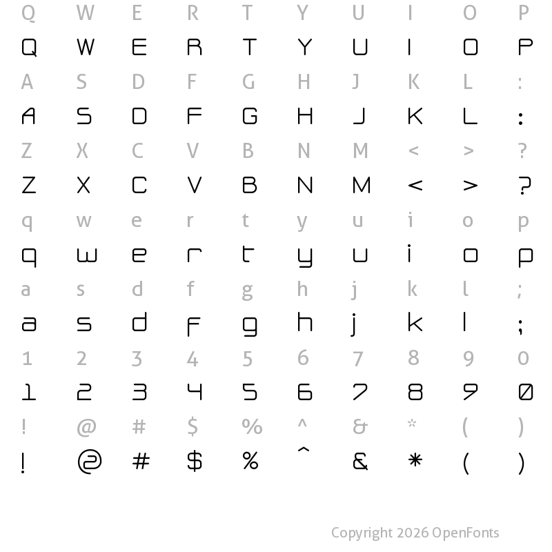 Character Map of CaracasFina2.0 Light