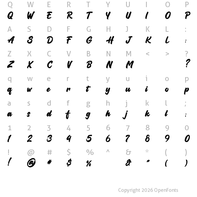 Character Map of Caramel and Vanilla Regular