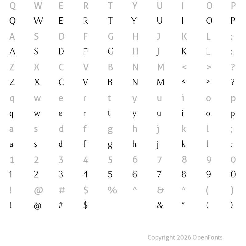Character Map of Caramella Regular