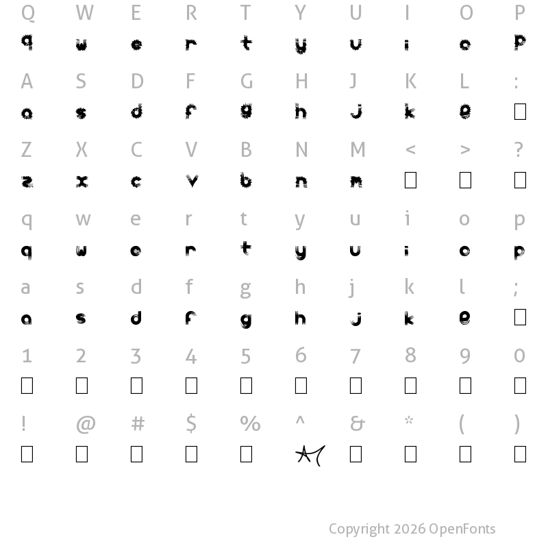 Character Map of carbonchaos fonts Regular