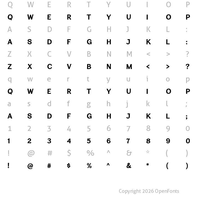 Character Map of Cardigan Titling Bold