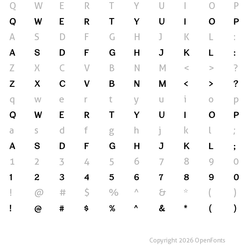 Character Map of Cardigan Titling SemiBold