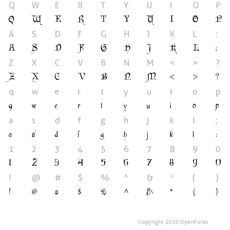 Character Map of Cardinal Regular