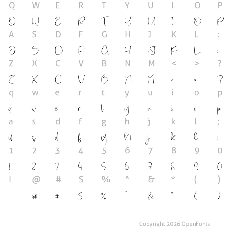 Character Map of Carelyus Regular