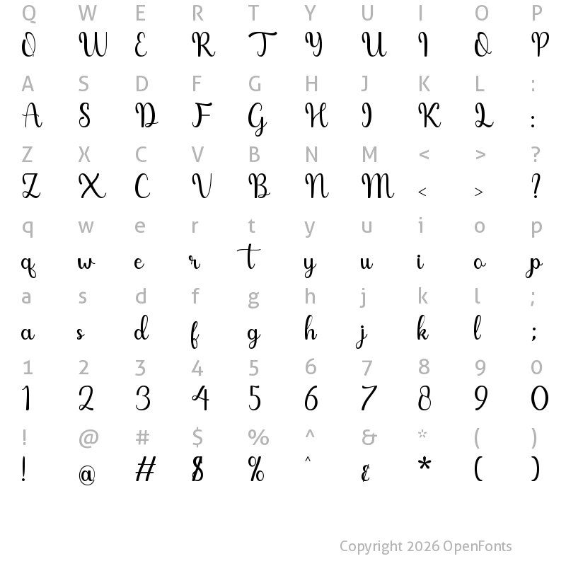 Character Map of Carlina Regular