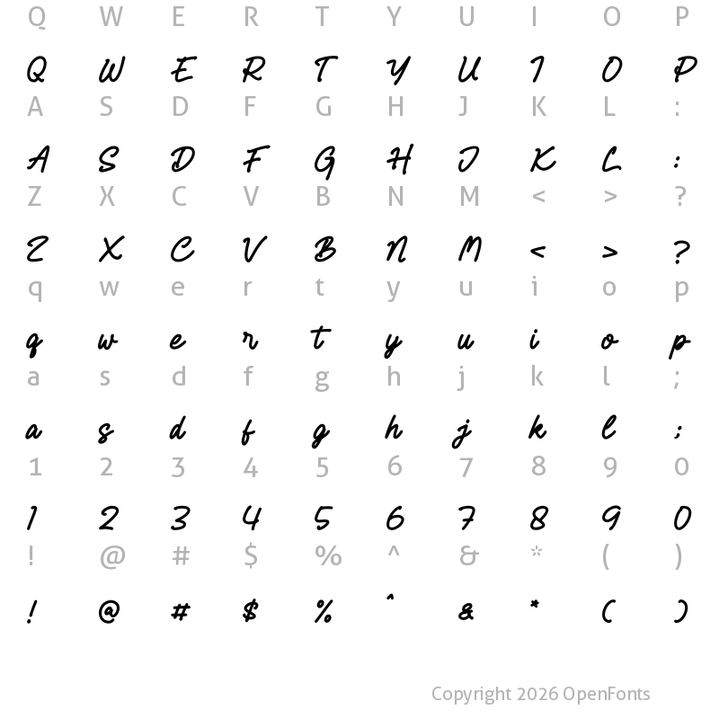 Character Map of Carlotte Motarue Regular