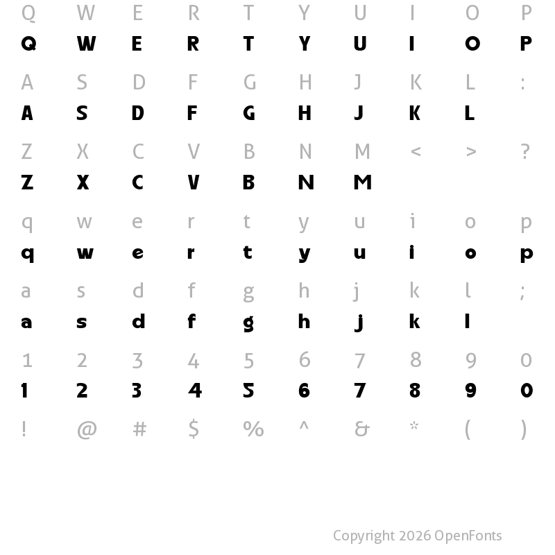 Character Map of Carltine Extra Bold