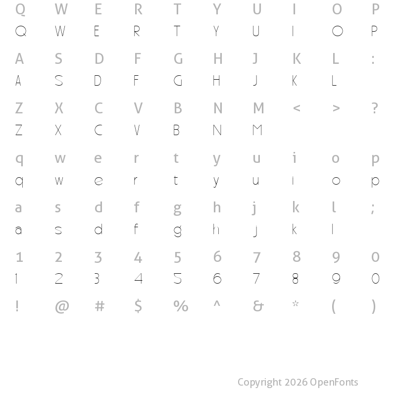 Character Map of Carltine Thin
