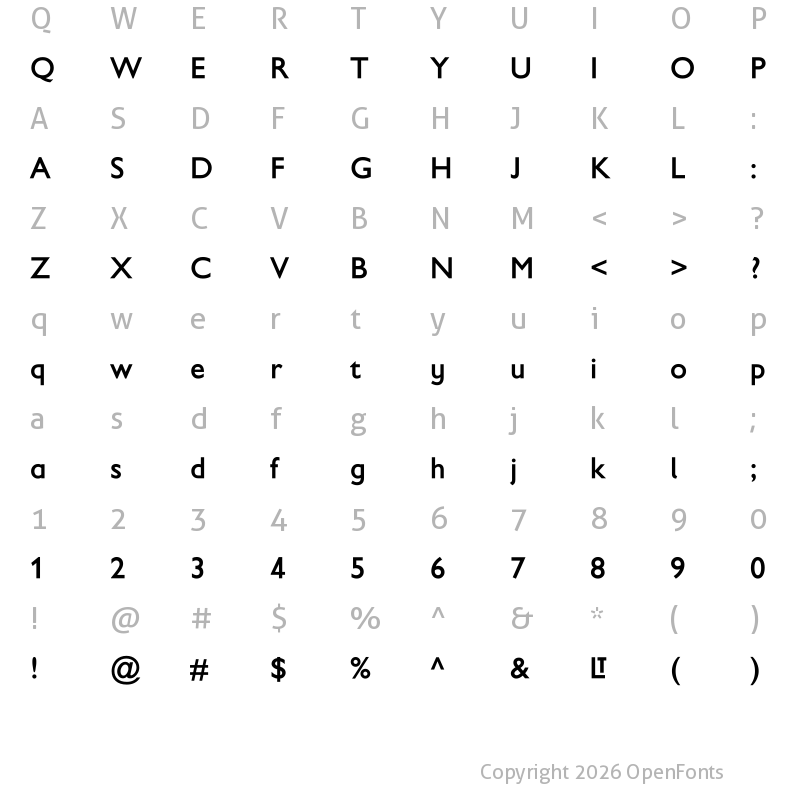 Character Map of Carlton Logo Regular