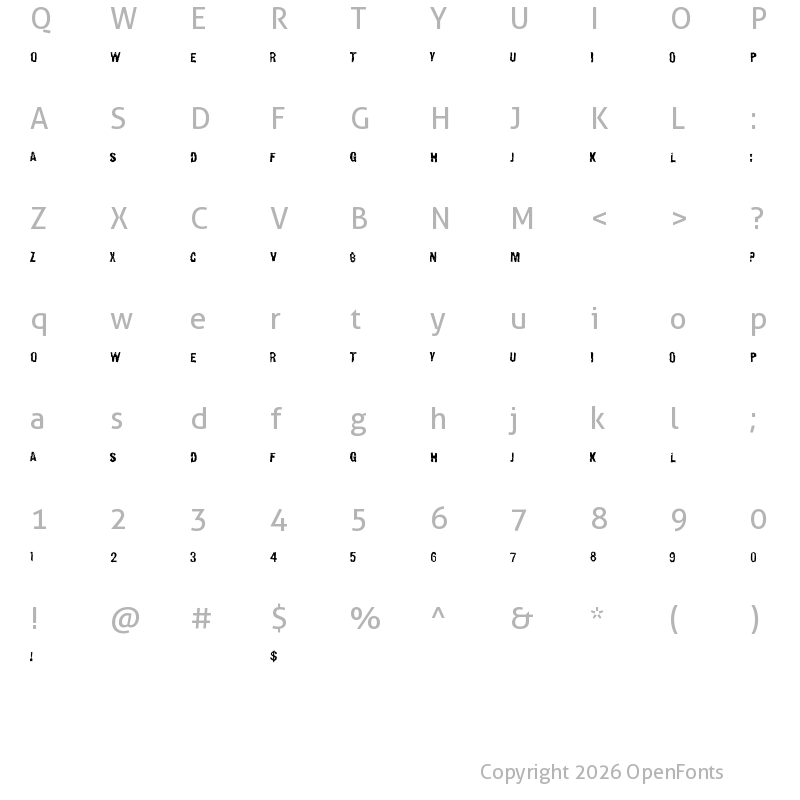 Character Map of CarnalDevices Regular